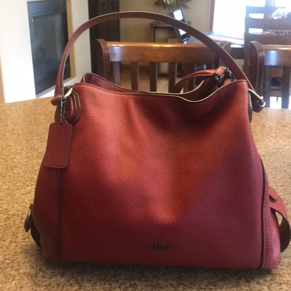 Coach Handbags - Gently used Coach Edie red leather purse